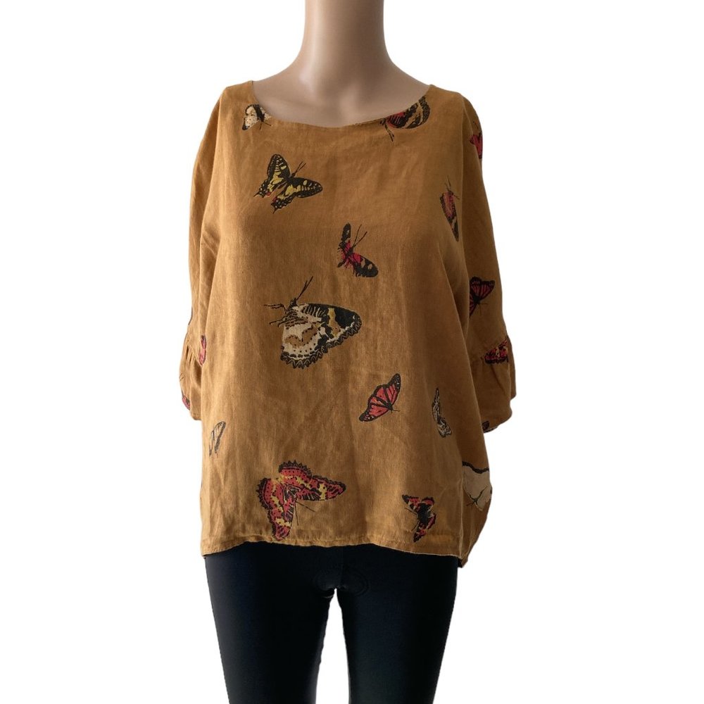 Viola Borghi Linen Butterfly Size S Top